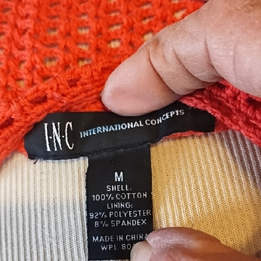 INC International Concepts Crochet Knit Sweater Dress Vibrant Pink - Picture 2 of 5